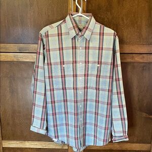 LL Bean Plaid Button-Up Shirt